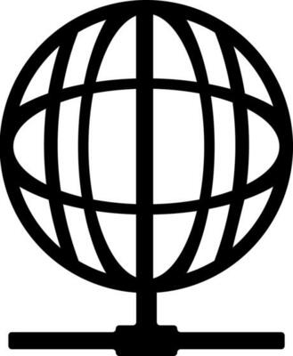Global Networking icon in Black and White color.
