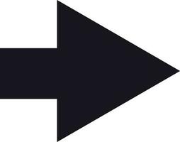 Right or Forward Arrow icon in black color. vector