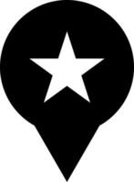 Star map pointer icon in Black and White color. vector