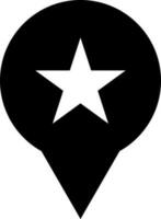 Star map pointer icon in Black and White color. vector