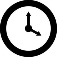 Black and White illustration of clock icon. vector