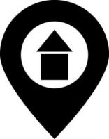 Location center glyph icon or symbol. vector