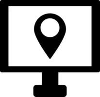 Online location searching by computer icon. vector