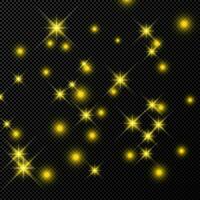 oro fondo con estrellas y polvo destellos vector