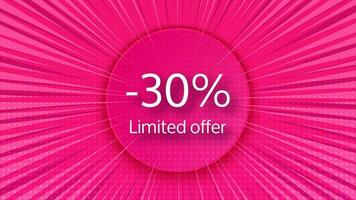 Limited offer pink halftone banner vector