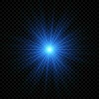 Light effect of lens flares. Blue glowing lights starburst effects with sparkles vector