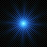 Light effect of lens flares. Blue glowing lights starburst effects with sparkles vector