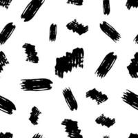 Seamless pattern with dark hand drawn scribble smear on white background. Abstract grunge texture. Vector illustration