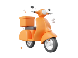 3d cartoon design illustration of Scooter delivery service. png