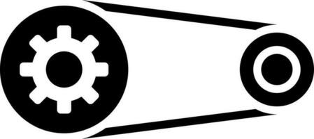 Engine belt icon in Black and White color. vector