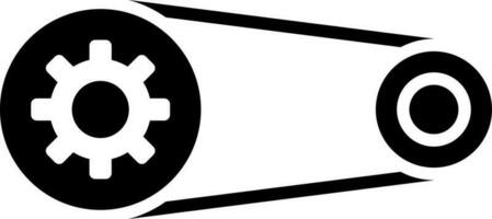 Engine belt icon in Black and White color. vector