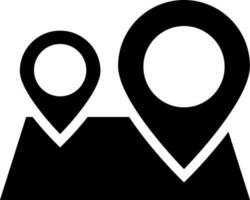 Glyph icon or symbol of map navigation. vector