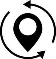 Reload location pin icon in Black and White color. vector