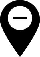 Remove location icon in Black and White color. vector