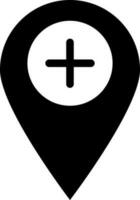 Add location icon in Black and White color. vector