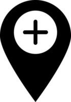 Add location icon in Black and White color. vector