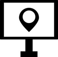 Location app in desktop. Glyph icon. vector