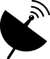 Glyph satellite icon in Black and White color. vector