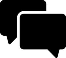 charla o comunicación icono en negro y blanco color. vector