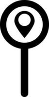 Searching location icon in Black and White color. vector