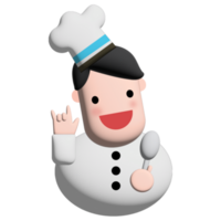 3d render cartoon cute chef png