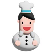 3d render cartoon cute chef png