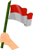 hand holding 3d indonesian flag png