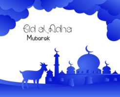 happy eid al adha greeting blue grey background islamic social media banner png