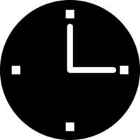 negro y blanco pared reloj en plano estilo. vector