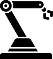 Industrial robot glyph icon or symbol. vector