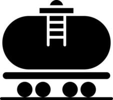 Flat style oil wagon or tanker icon. vector