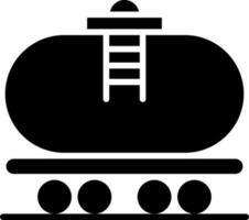 Flat style oil wagon or tanker icon. vector