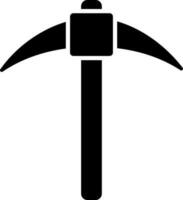 Pickaxe glyph icon or symbol. vector