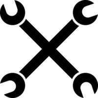 Wrench icon in black color. vector
