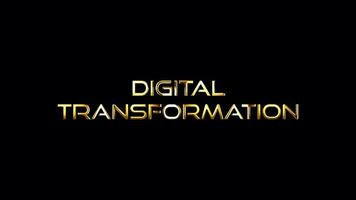 Schleife von Digital Transformation golden Text scheinen abstrakt Hintergrund video
