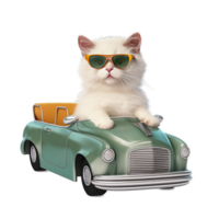 Cat use kids car AI generated png