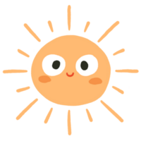 Smiling sun in summer png