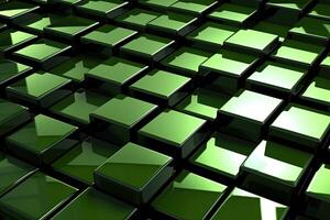 3D Green Cube or Block Texture Abstract Background Created by . photo