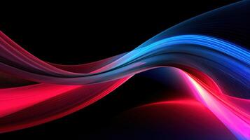 Blue and Red Luxury Abstract Wave Background in High Contrast and Contrasting. . photo