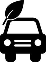 Car with leaf in black and white color. vector