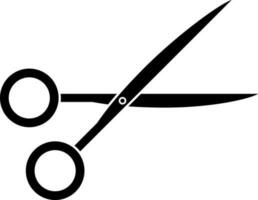 Black and White icon of scissor for cutting. vector