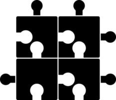 Black and White style of puzzle icon in illustration. vector