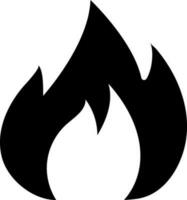 Black and White fire in flat style illustration. vector