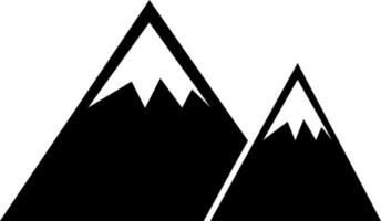 Flat style black mountains. vector