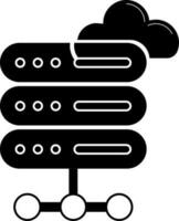 Black and White server on cloud. vector