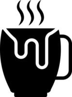 fluido caliente café taza en negro color. vector