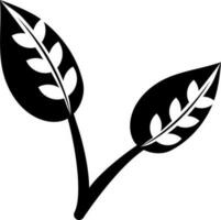 Flat style leaves made by black and white color. vector