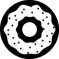 Black and White donuts icon in flat style. vector