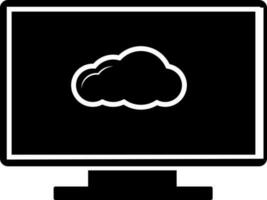 Black cloud in computer. vector