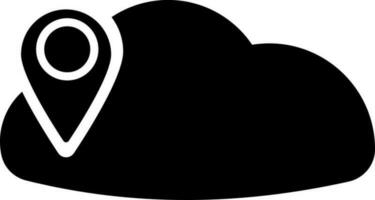 Flat style map point on black cloud. vector